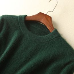 Mode hommes vêtements hommes 100% vison cachemire pull pull pull O-cou homme coréen hiver tricoté chaud laine épaisse 201022
