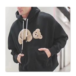 Mode mannen designer hoodies herfst heren hoodie groene hoodie kleine beer patroon brief afdrukken puur katoen klassieke casual losse liefhebbers trui vrouwen hoodies