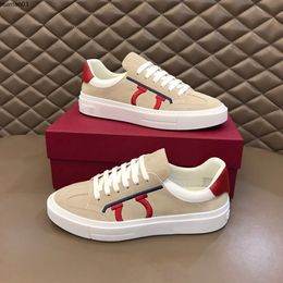 Mode mannen designer schoenen brief gedrukt lederen doek cool Luxe Heren sneakers trainers schoen streetwear outdoor voor reizen hm3160