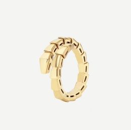 Mode Mannen Desingers Ring Dames Breedte en Smalle Versie Open Ringen Gemakkelijk te Vervormen Lady Sier Snake Plated Light Bone Volledige diamant