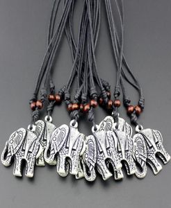 Mode heren olifant hanger ketting bot gesneden houten kralen ketting U kunt de lengte van touw4713937 aanpassen