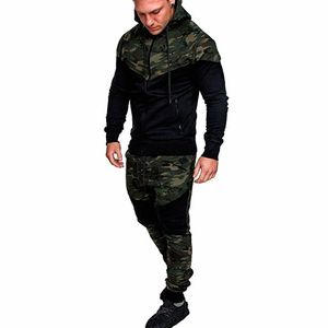 Mode Hommes Mode Manches longue Manches Camouflage Imprimer Sweats Sweatshirt Sport Mâle Casual Casual Zip Sweat à capuche Jac