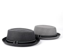 Fashion Men Fedora Hat Flat Pork Pie Hat For Gentleman Dad Bowler Porkpie Jazz Big Size S M L XL2251971