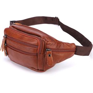 Mode hommes en cuir véritable Fanny sac pour pochette de téléphone mâle en cuir sacs de messager marque Fanny Pack mâle voyage taille sac hommes 231229