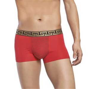 Mode-mannen gezondheidszorg sexy bokser shorts ondergoed trend rood paars modale patchwork magneet attractie dappere sterke energie rusland man