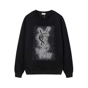 Fashion Men Sweine Sweater Mens para mujer Taladro caliente Full Star Letter Graphic Casual Loose Round Round Round Algodón de algodón de algodón de manga larga Camiseta