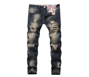 Fashion Men Jeans Slim Casual Elastic pantalon noir Fit Loose Cotton Designer denim Jeans pour mâle7472142