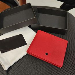 Mode Hommes Porte-cartes de luxe Portefeuilles en cuir rouge Designer Portefeuilles minces de style européen et américain Portefeuilles pliants Wo230T