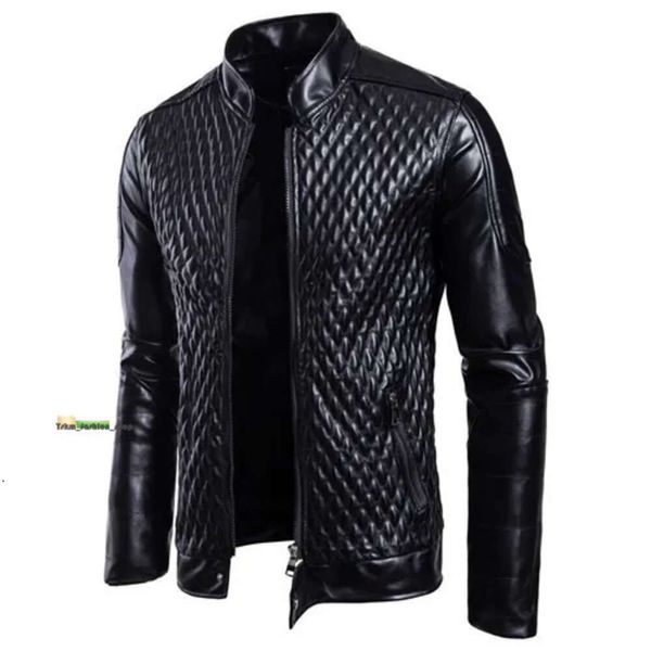 Mode hommes moto vestes en cuir PU automne hiver Slim Fit vestes homme affaires Fitness vêtements d'extérieur décontractés manteaux Leather Jacket 758