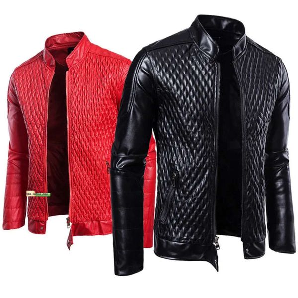 Mode hommes moto vestes en cuir PU automne hiver Slim Fit vestes homme affaires Fitness vêtements d'extérieur décontractés manteaux Leather Jacket 924