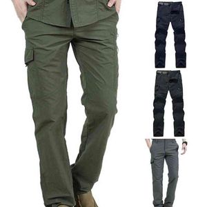 Mode mannen Outdoor klimmen Wandelkleding voor multi-pockets Multi-Pockets Solid Dry Dry Streetwear Fit mannelijke tactische lange broek broek broek G220507