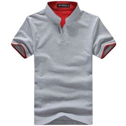 Mode Heren Polo Shirt Effen V-hals Korte mouwen Slim Fit Shirts Man Katoen Poloshirts Casual Plus Size 4XL 5XL