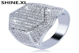 Модное мужское кольцо, медное, золотое, серебряное цветное кольцо с полным ледяным цирконом, шестиугольное кольцо с 7891011, размер 5223013