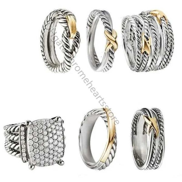 Anneau de mode Men de mode Ring pour hommes Femmes Designer Bijoux Silver Vintage X Anneaux de forme Homme Bijoux de luxe Boy