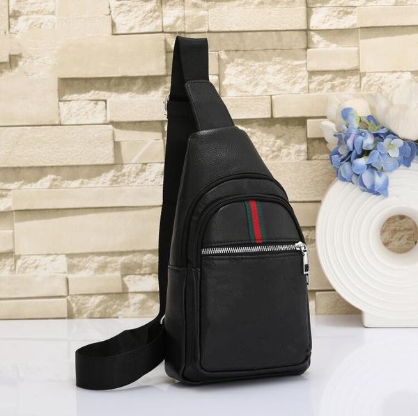 Mode hommes sacs en cuir fronde fermeture éclair Pack poitrine épaule sac à bandoulière motard sacoche hommes porte-documents ventes sac de sport