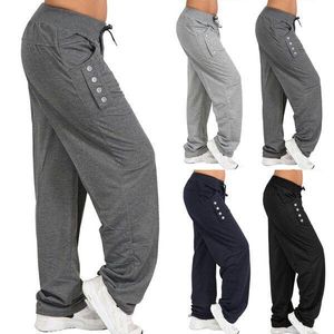 Mode hommes loisirs pantalons de survêtement taille élastique garçons grande taille XXXL pantalons longs hommes pantalons amples bas bouton décoration pantalons longs