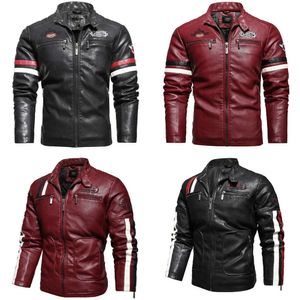 Fashion Men's Moto Trendy Nieuw Biker Jacket met borduurwerk Epaulet Men Faux Leather Bomber Jackets 201114 S