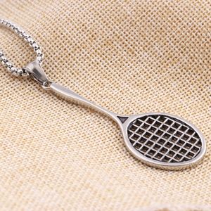 Mode- Heren Ketting Badminton Racket Hanger Ketting December Trend Titanium Stalen Ketting Aziatische Creatieve Trend Sieraden