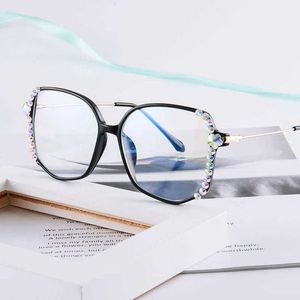 Gafas de sol al aire libre para hombres de moda con incrustaciones de diamantes luz azul fatiga gafas anti radiación protección para los ojos de la computadora jugar teléfono móvil para proteger los ojos