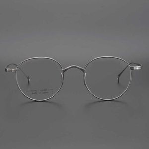 Lunettes de soleil d'extérieur pour hommes de mode Collection japonaise Même monture ronde de John Lennon Lunettes en titane pur de style République de Chine ultra légères et grande hauteur de visage