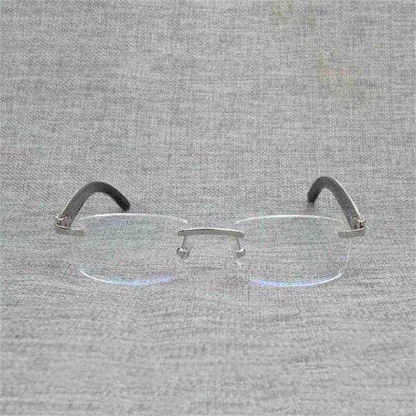 Lunettes de soleil d'extérieur pour hommes Vintage Wood Square Clear Men Natural Buffalo Horn Oversize Rimless Glasses Frame for Women Reading Optical Oval OculosKajia