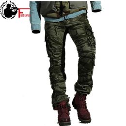 Mode Hommes # 039; s Pantalon Printemps Coton Camouflage Militaire Pantalon Hommes Droite Combat Casual Tactique Salopette Casual Homme Pantalon 201109