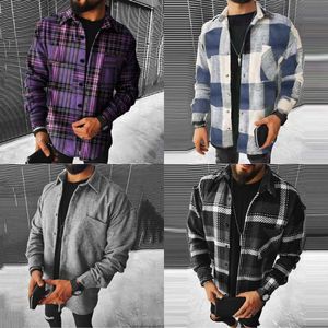 Fashion Men's Plaid Casual Shirts Shirts M man manches longues Coton Men de coton Soft Men Men Cardigan Maisons surdimensionnées 220322 S