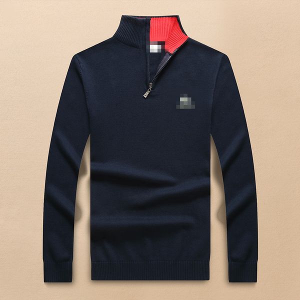 Mode Hommes Polo Designer Pull Ralph Chemise Épaisse Demi Fermeture Éclair Col Haut Cachemire Chaud Pull Brodé Tricoté Pull Crocodile Coton Sweat