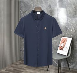 mode Herenoverhemden Polo's T-shirts ontwerper Zakelijk Poloblouse Effen Kleur Korte mouw Tops Slank Ademend Formele kleding voor heren Mannelijke T-shirts Aziatische maat M-3XL