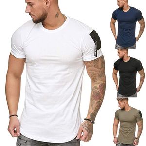 Mode hommes coupe ajustée col rond à manches courtes Muscle T-shirt vente chaude décontracté hauts hommes T-shirt vêtements d'été