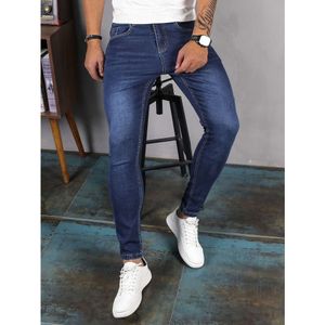 Mode hommes Slim Stretch pieds maigres pantalon jean avec poches pantalon 2023 été nouveau mâle décontracté Denim pantalon