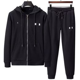 Ensemble veste et pantalon de fitness pour hommes, vêtements de sport à la mode, avec 2 pièces, vêtements de sport d'automne et d'hiver