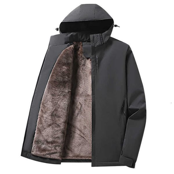 Veste d'hiver en coton pour hommes, vêtements à la mode, nouvelle isolation en peluche, coupe-vent, combinaison à capuche décontractée et polyvalente pour l'extérieur