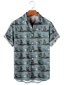 Mode hommes Y2K Hombre chemise hawaïenne éléments amusants 3D imprimé confortable décontracté à manches courtes plage vêtements surdimensionnés 10 220624