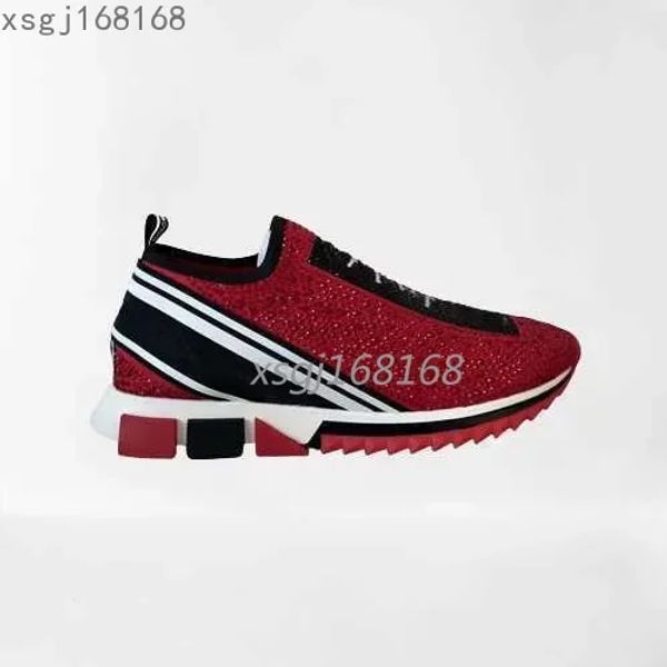 Mode Hommes Chaussures Designer Casual Sneakers Stretch Mesh Trainers Avec Strass Cristaux Mens Slip-on Sneaker Noir Blanc Rouge Glitter Chaussures Plates HS111