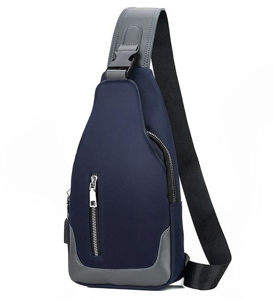 Sac à bandoulière de grande capacité pour hommes, sacs de poitrine antivol, sac à bandoulière avec Port de Charge USB, sacs de Sport en toile