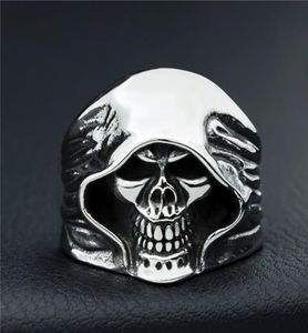 Fashion Men Skeleton Guy Punk Style Retro Grim Reaper Skull Rings Hoge kwaliteit 316L Biker Delivery Drop Size 6158010033