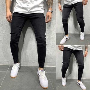 Moda hombre jeans ajustados pantalón elástico Denim Slim Fit Long Bike Jeans pantalón pantalón 211011