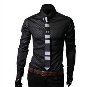 Mode Mannen Slanke Business Blouse Katoen Heren Designer Kleding Kraag Tommis Shirts Obscure Argyle Jurk Shirt7683018