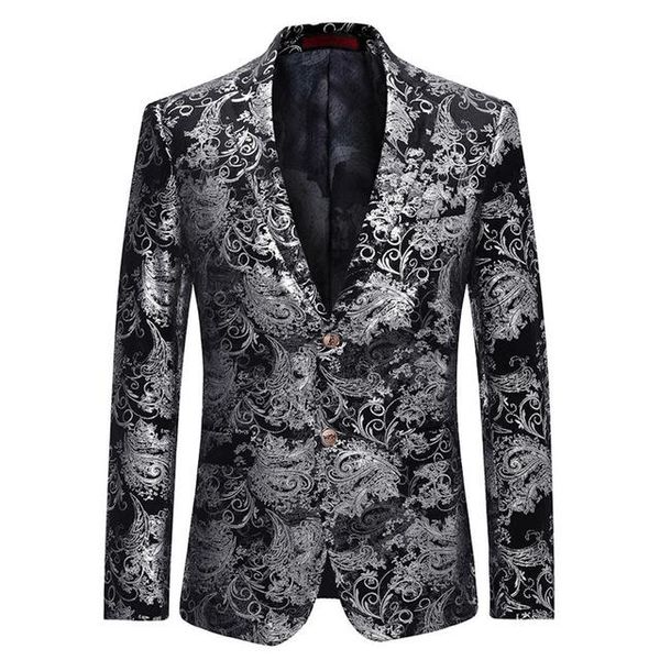 Mode hommes costume veste printemps deux boutons Jacquard ruban Blazer Style décontracté coupe ajustée grande taille 4XL hommes costumes Blazers