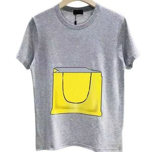 Mode hommes T-shirt de luxe T-shirt sac ours imprimé pur coton femmes t-shirts taille ample couple haut à manches courtes hommes noir blanc gris sport vêtements de sport