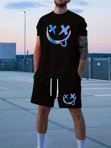 Fashion Men T-shirts shorts tenues 3D Sports de sport imprimées ensemble 2 pièces Summer Homme surdimensionné Streetwear décontracté 240507