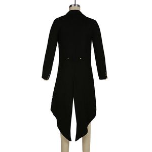 Mode hommes Tailcoat hommes veste victorienne noir respirant rétro S-4XL taille S ~ 4XL doux Steampunk vêtements manteau 240106