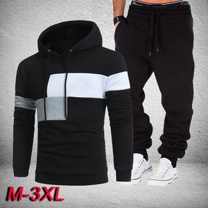 Mode Mannen Trainingspakken Hoodies Pak Herfst Winter Mannen Capuchon Trui en Joggingbroek Tweedelige Set Plus Size Heren Kleding 240202