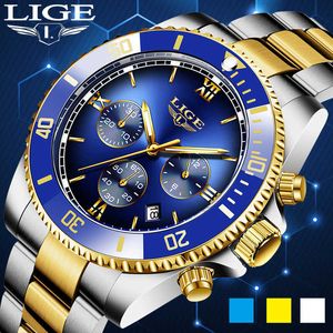 Mode Mannen Horloge Lige Topmerk Luxe Sport Horloges voor Mens Rvs Waterdichte Quartz Clock Reloj Hombre + Box 210527