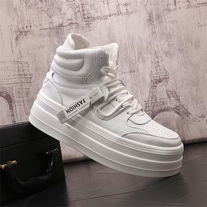 Mode hommes blanc robe de mariée chaussures de fête printemps automne haut haut respirant baskets décontractées Hip Hop bottes de marche