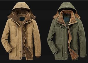 Mode- hommes veste d'hiver marque célèbre chaud épais de haute qualité manteaux coton rembourré mode affaires élégant multi poche