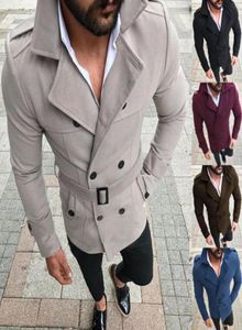 Fashion Men Winter Wool Trench Streetwear Coat Reefer Veste à double poitrine à deux poitrine