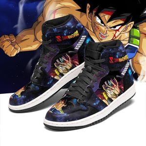 Mode Hommes Femmes Anime Chaussures Casual Bardock J1 Baskets de course Italie Hauts raffinés Tops Manga Cuir Designer Personnalisé Animes Galaxy Chaussures de sport PT04 Box EU 36-48