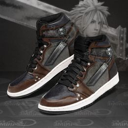 Fashion Men Femmes Anime Dress Chaussures Buster Sword J1 Running Sneakers Italie Popular Highs Tops Manga Leather Designer Animes personnalisés pour FFVII Fans Chaussures Sports EU 36-48